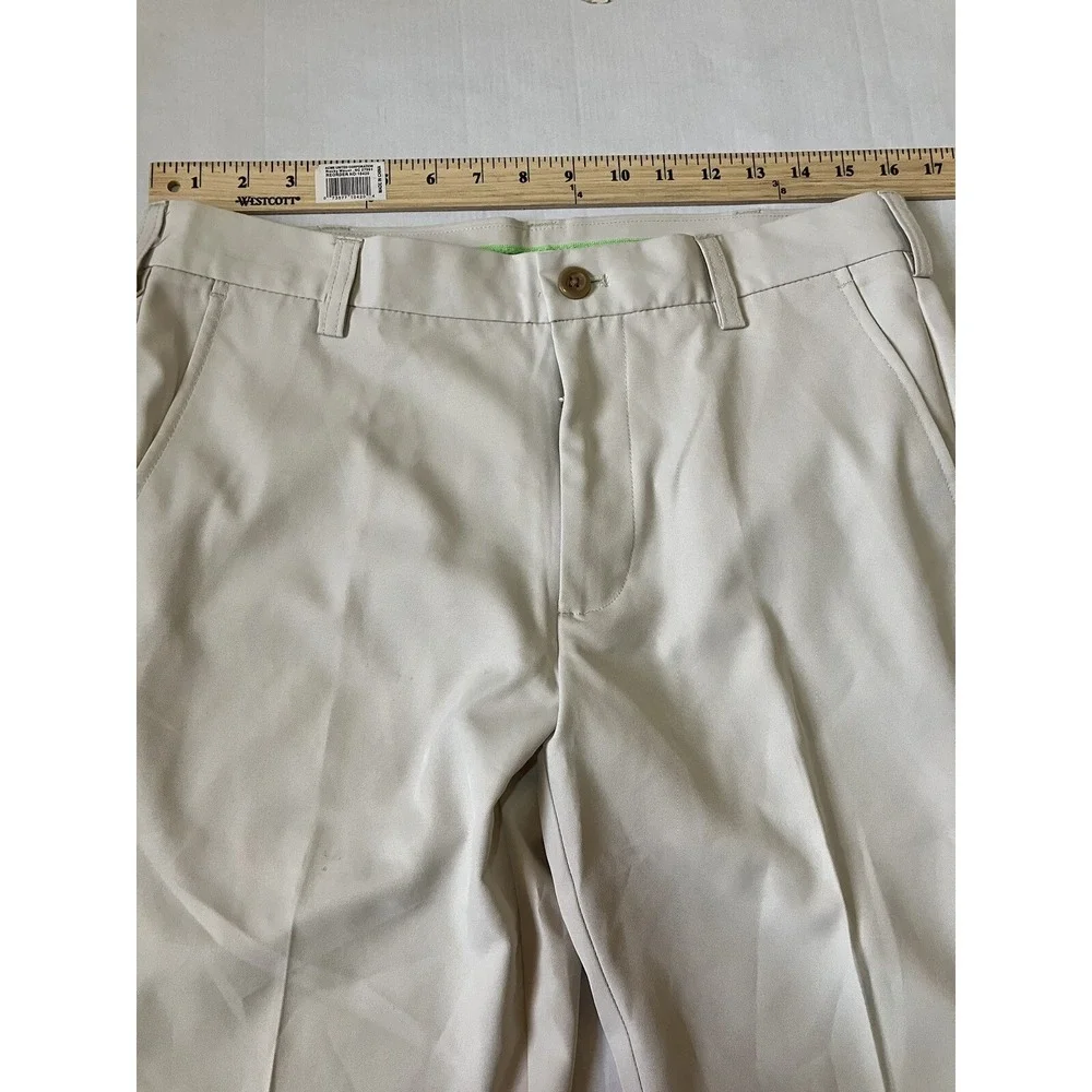 IZOD Golf Pants Mens Chino Slim Fit Size 32x30 Beige Lightweight‎ Performance